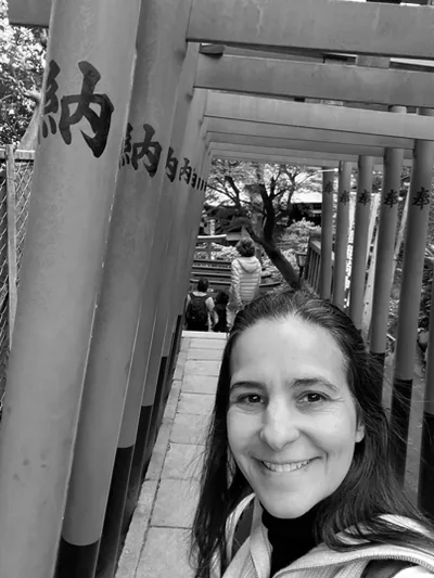 Carolina on a street in Japan